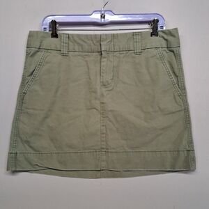 GAP Favorite Chino Mini Skirt Size 10 Green Cotton 2000s Y2K Low Rise